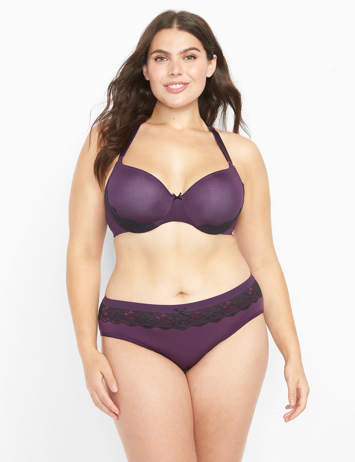 Smooth Lightly Lined Balconette Bra With Lace Back | LaneBryant
