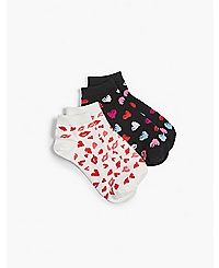 Lane Bryant 2-Pack Ankle Socks - Hearts & Lips ONESZ High Risk Red