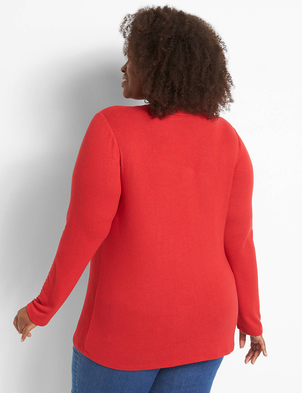 Long Sleeve Crew Neck Pullover Graphic: Snowflake 1123500:PANTONE Haute Red:10/12 Product Image 2