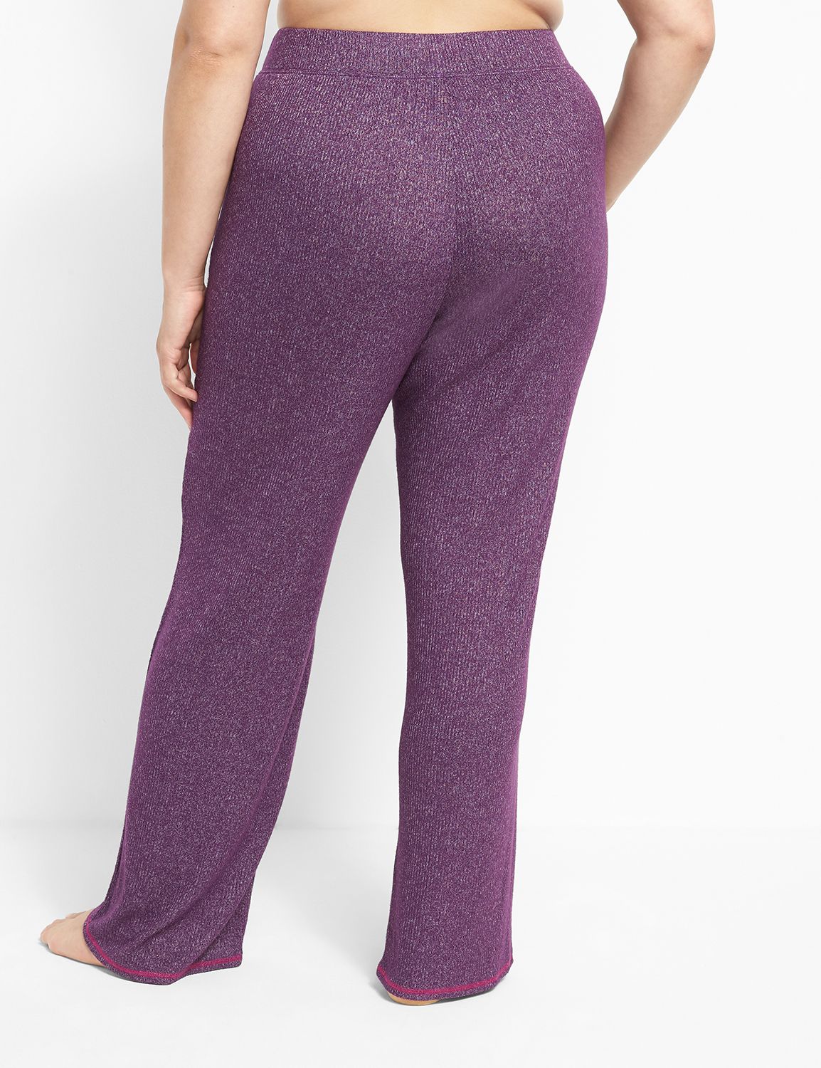 Brushed Rib Block Pant 1122697 S PANTONE Purple Pennant 18 20L LaneBryant