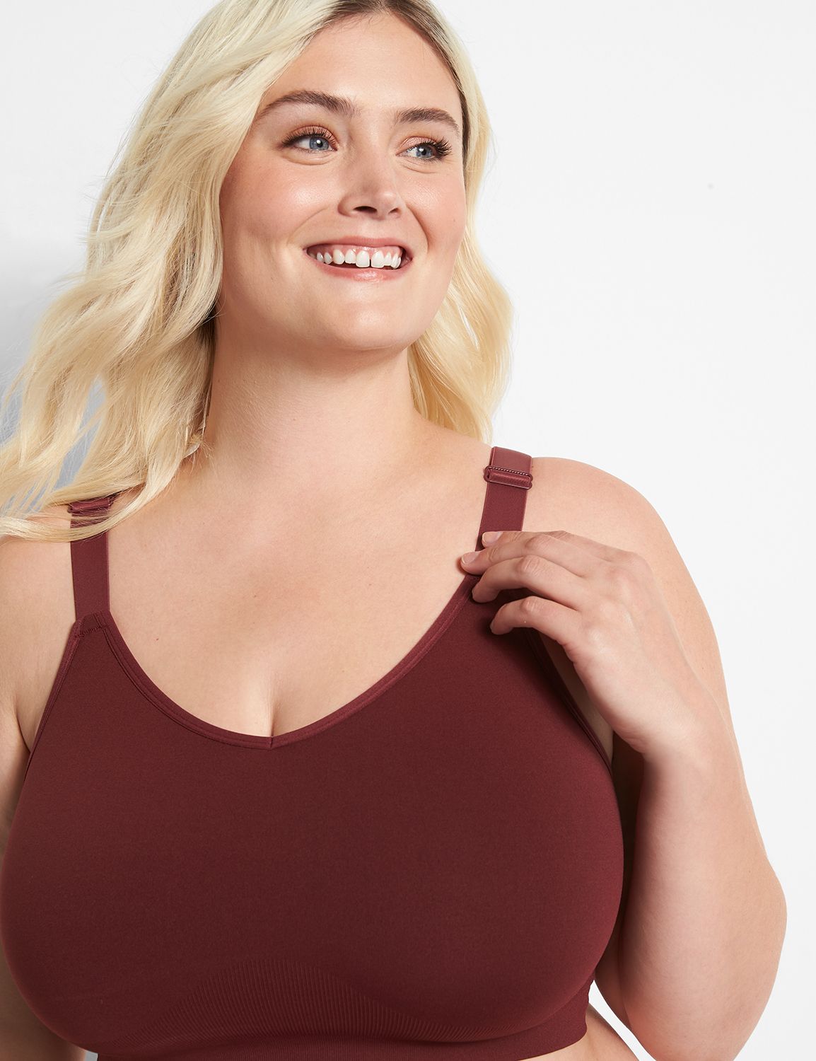 Seamless Lace back J-Hook Bralette 1121449:PANTONE Zinfandel:22/24 ...