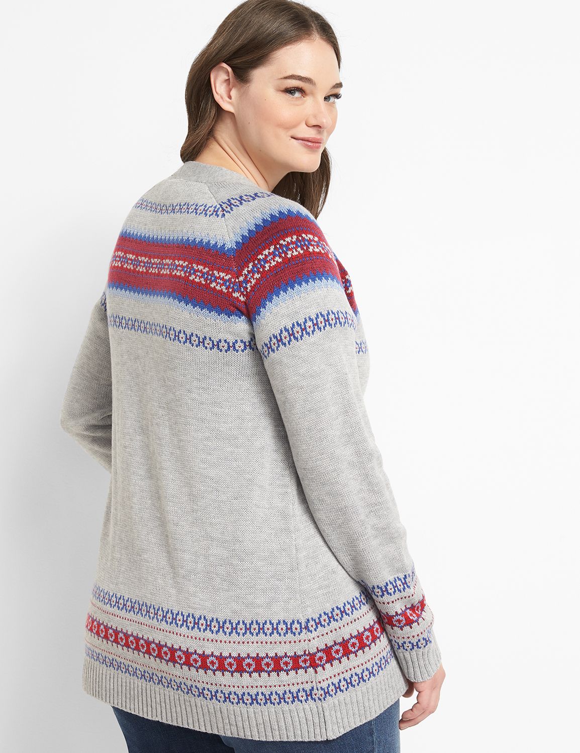 Open-Front Fair Isle Cardigan
