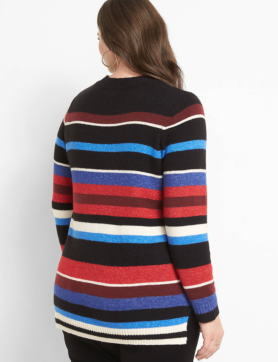 Crew-Neck Striped Sweater Product Image 2