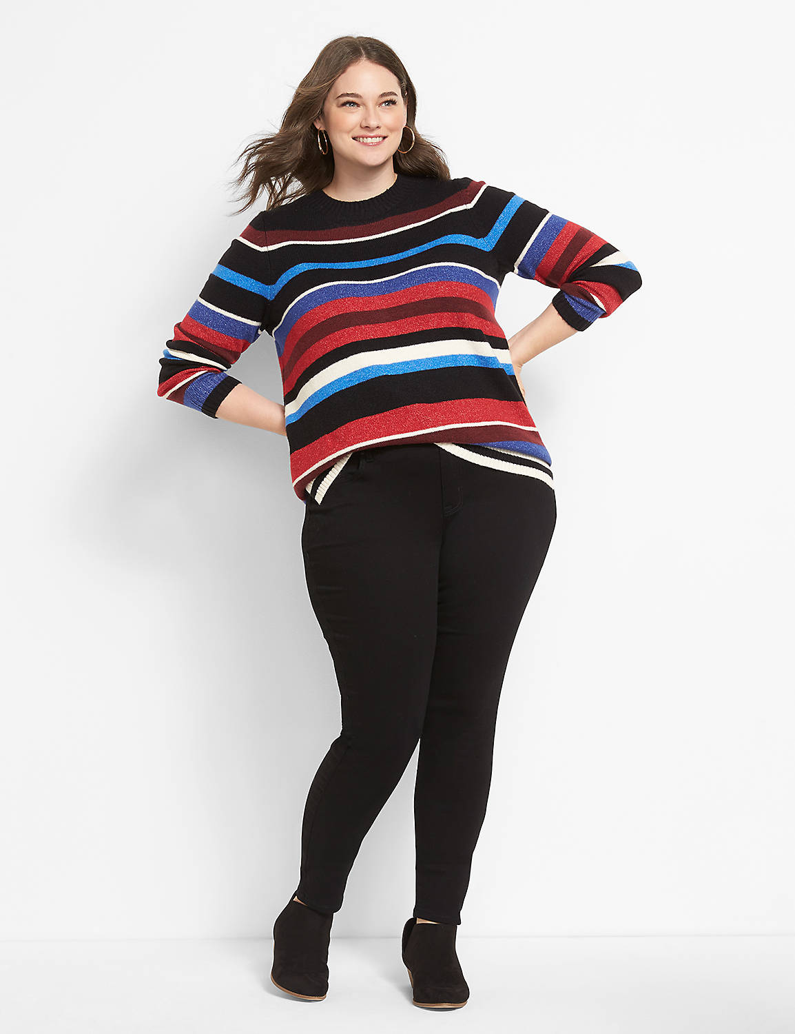 Crew-Neck Striped Sweater Product Image 3