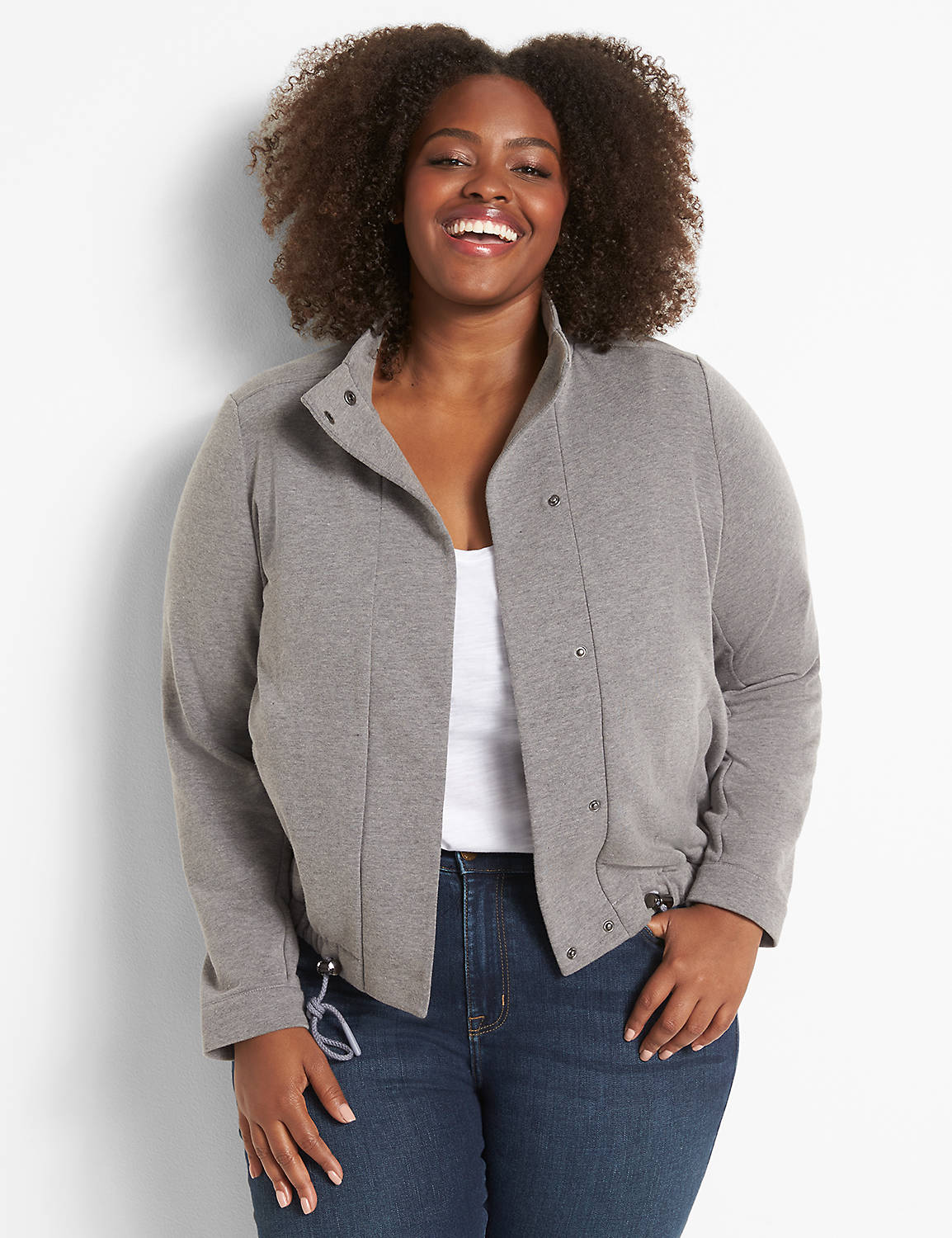 French Terry Short Jacket 1123656:Grey as header:22/24 Product Image 1