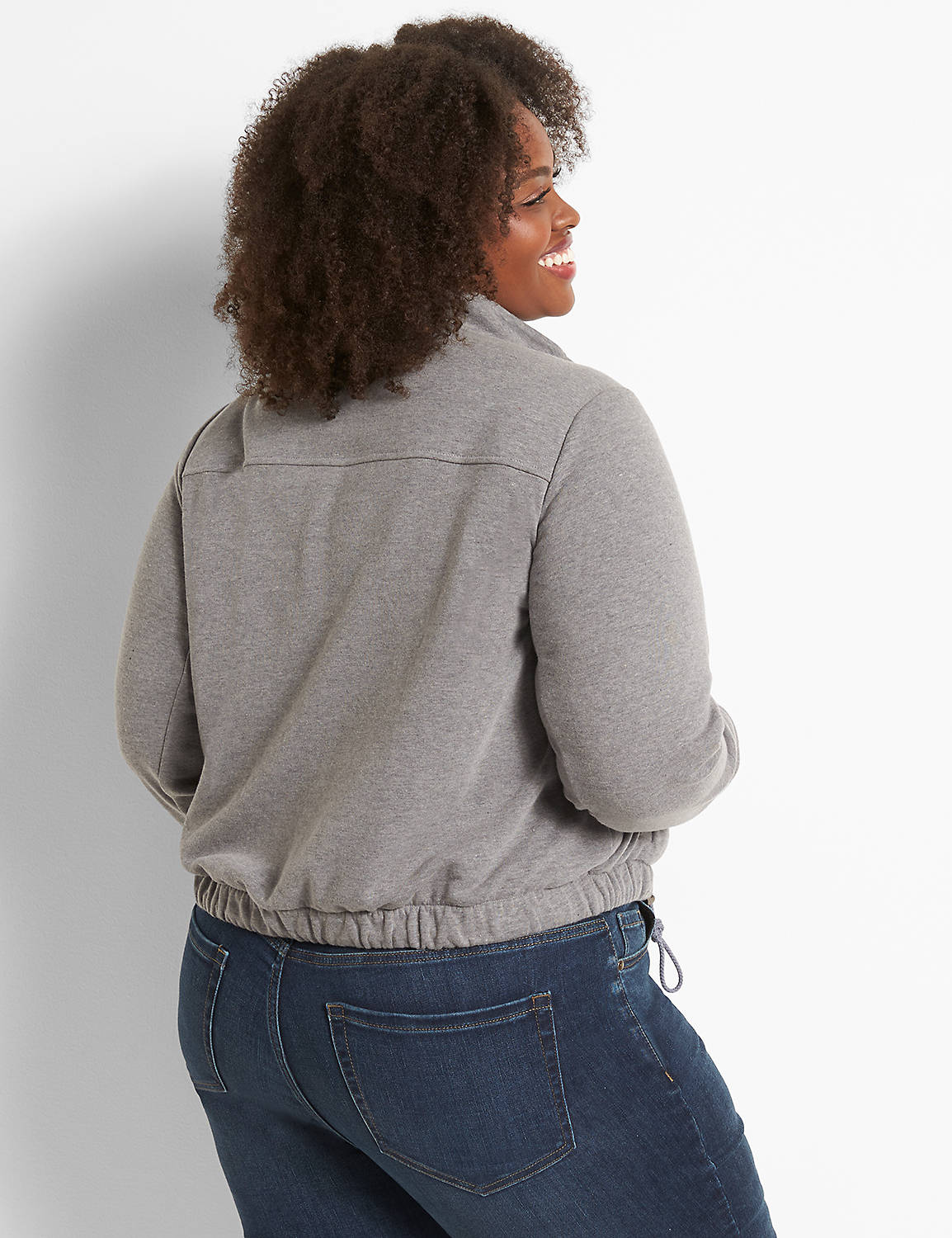 French Terry Short Jacket 1123656:Grey as header:22/24 Product Image 2