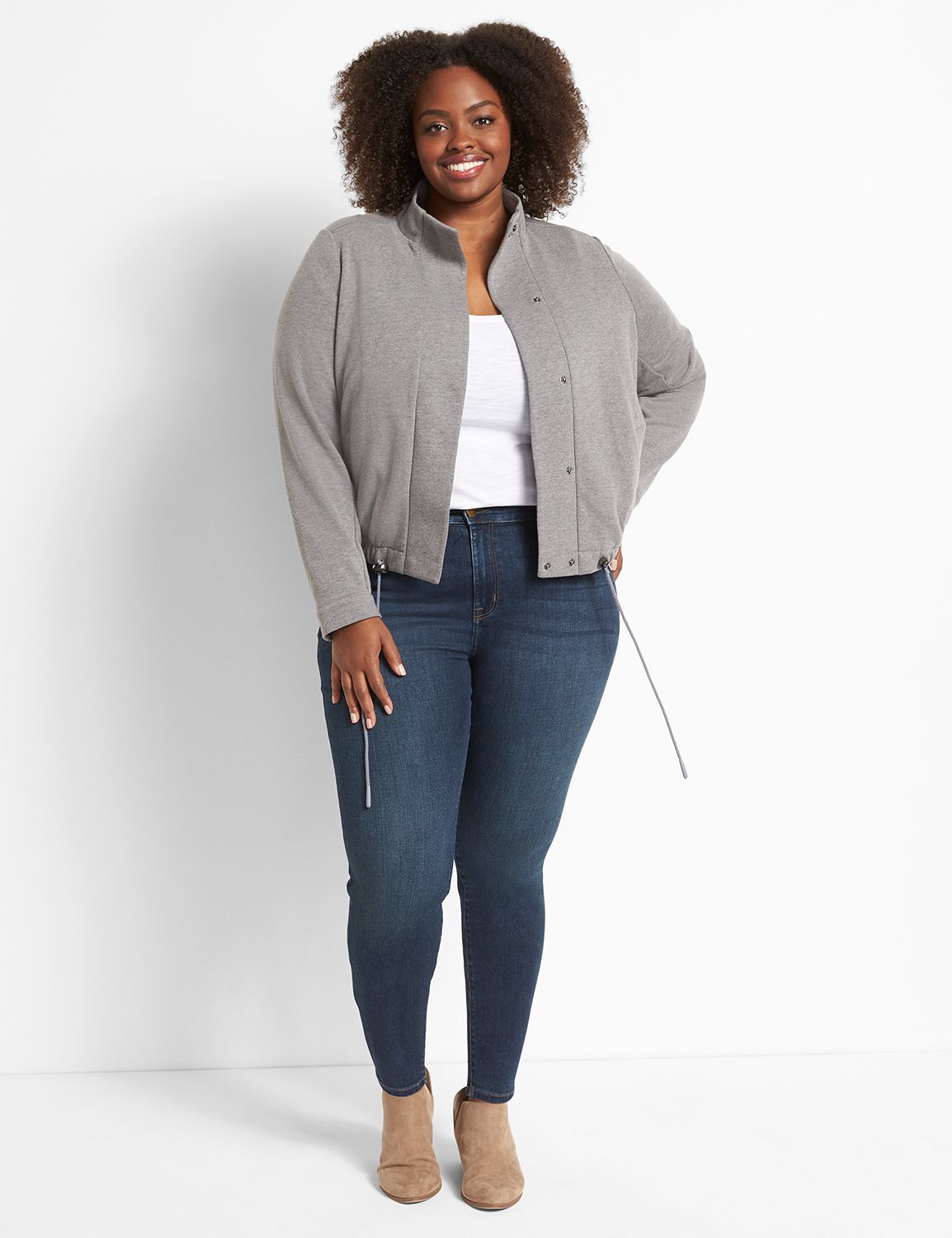 French Terry Short Jacket 1123656:Grey as header:22/24 Product Image 3