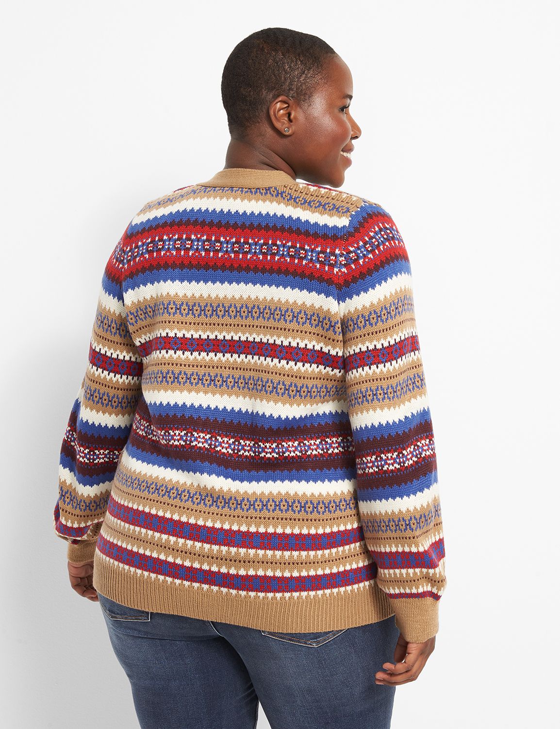 Button-Front Fair Isle Cardigan Product Image 2