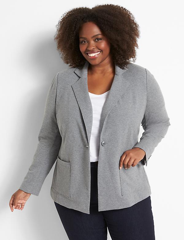 French Terry Blazer With Patch Pockets