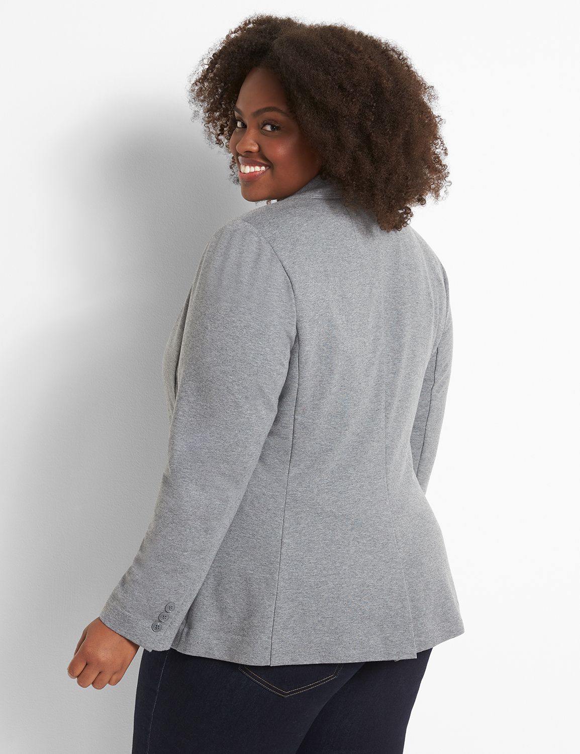 Knit Blazer-Grey French Terry 1121640:Grey Heather:12 Product Image 2
