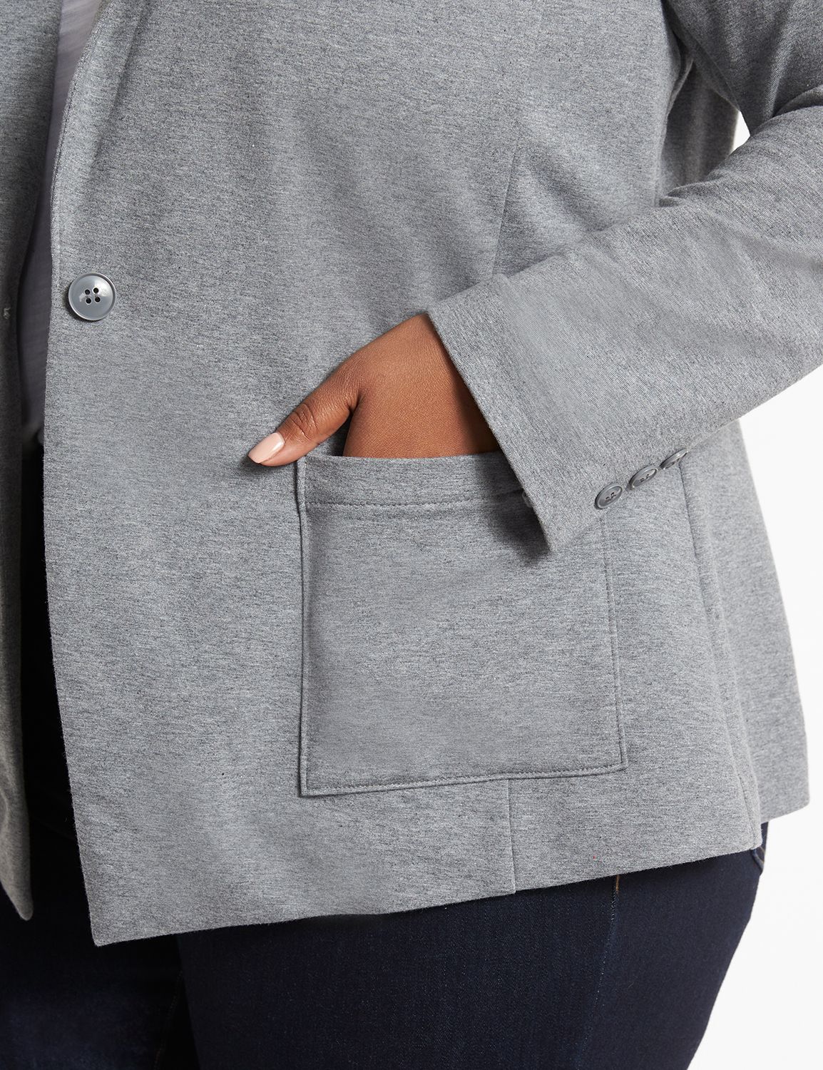 Knit Blazer-Grey French Terry 1121640:Grey Heather:12 Product Image 5