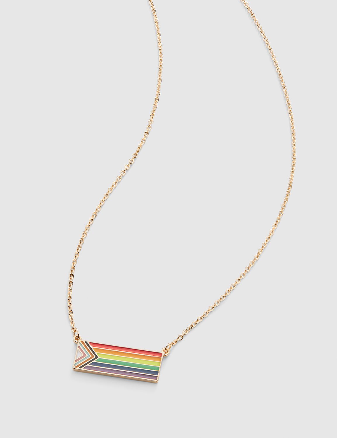 LGBTQ+ FLAG NECKLACE:LBSU21140_RainbowLove_C1:ONESZ Product Image 1