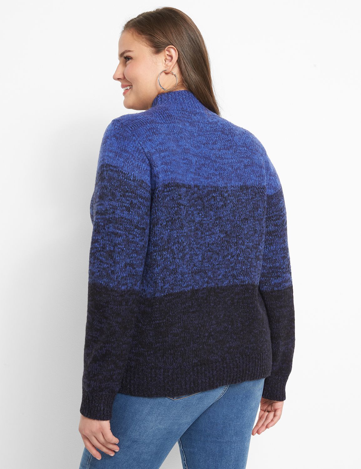 Mock-Neck Ombre Sweater Product Image 2