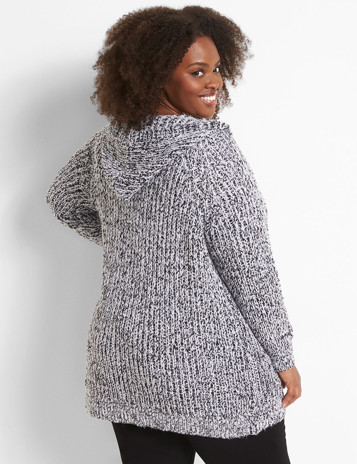 Pre-Order  Open Front Hooded Sweater Cardigan