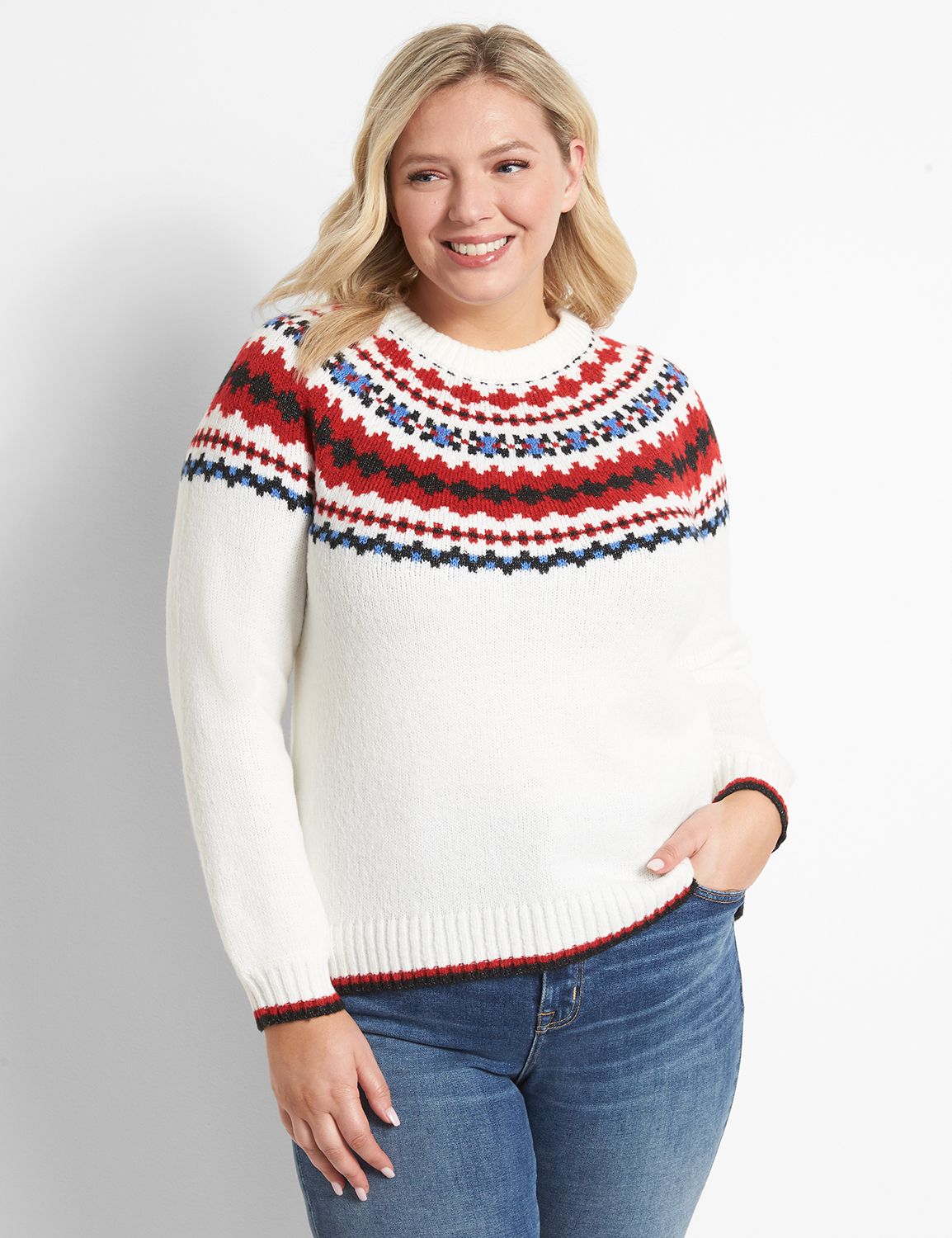 Fair Isle Crew Neck Sweater for Women main image 1