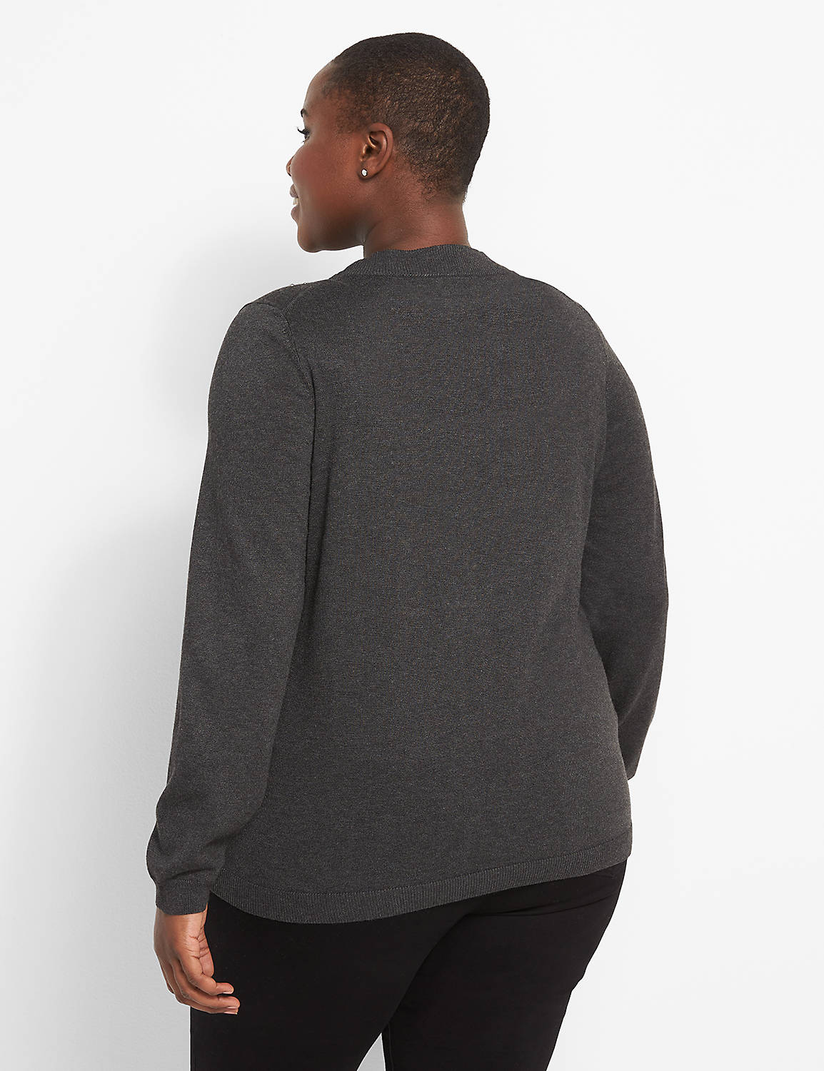 Crew-Neck Rhinestone Sweater Product Image 2