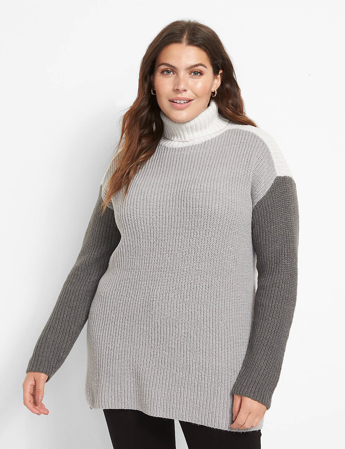 Long Sleeve Turtleneck Colorblock Pullover 1124657:BC04 Heather grey:10/12 Product Image 1