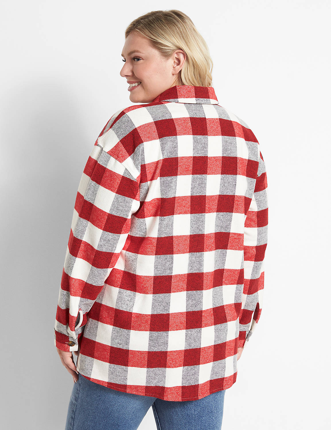 Button-Front Shacket - Plaid Product Image 2