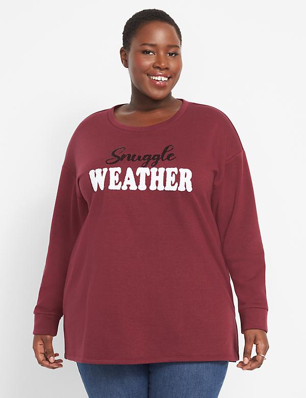 Snuggle Weather Graphic Boyfriend Sweatshirt