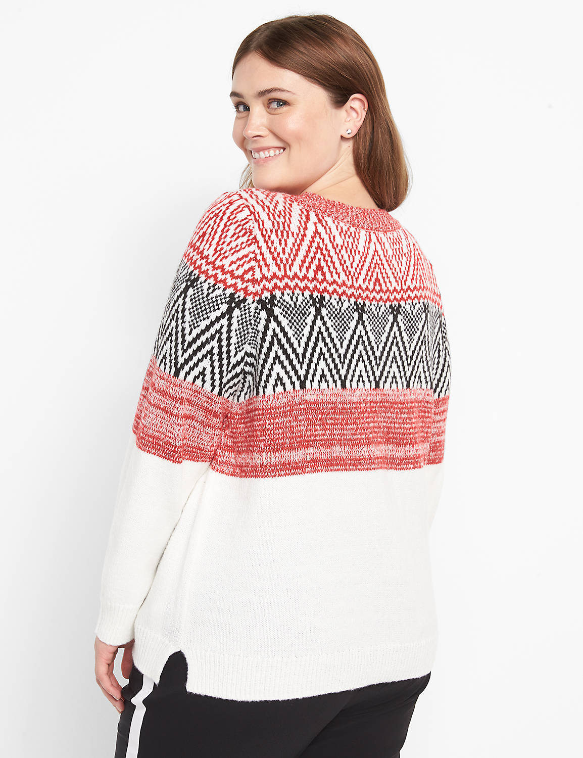 Crew-Neck Jacquard Sweater Product Image 2