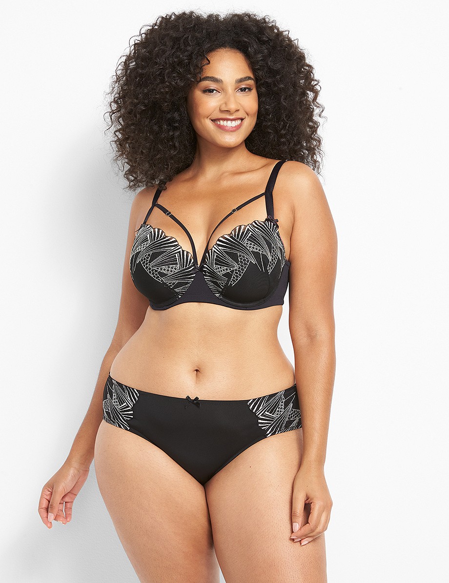 Art Deco Embroidered Strappy Boost Balconette Bra