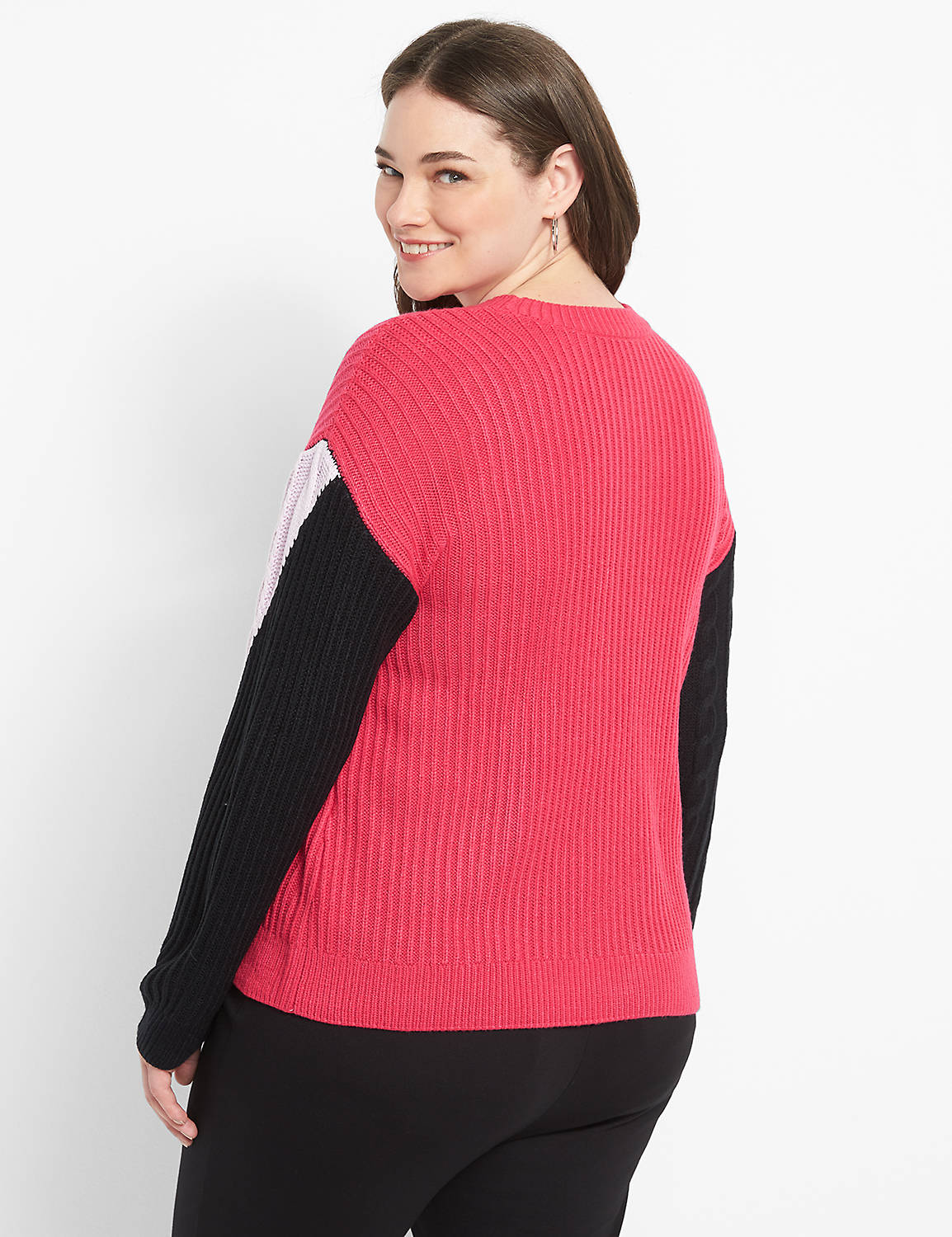 Long Sleeve Crew Neck Colorblock Pullover 1124142:PANTONE Cabaret:10/12 Product Image 2