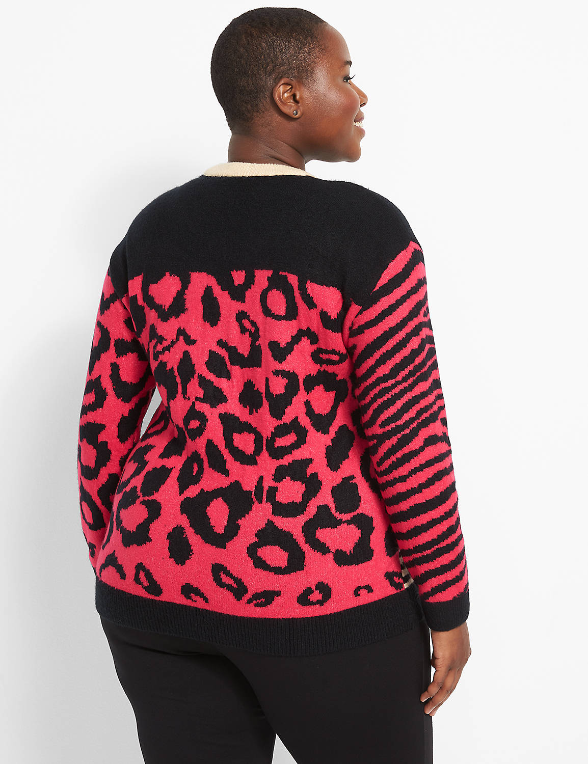 Animal-Print Jacquard Sweater Product Image 2