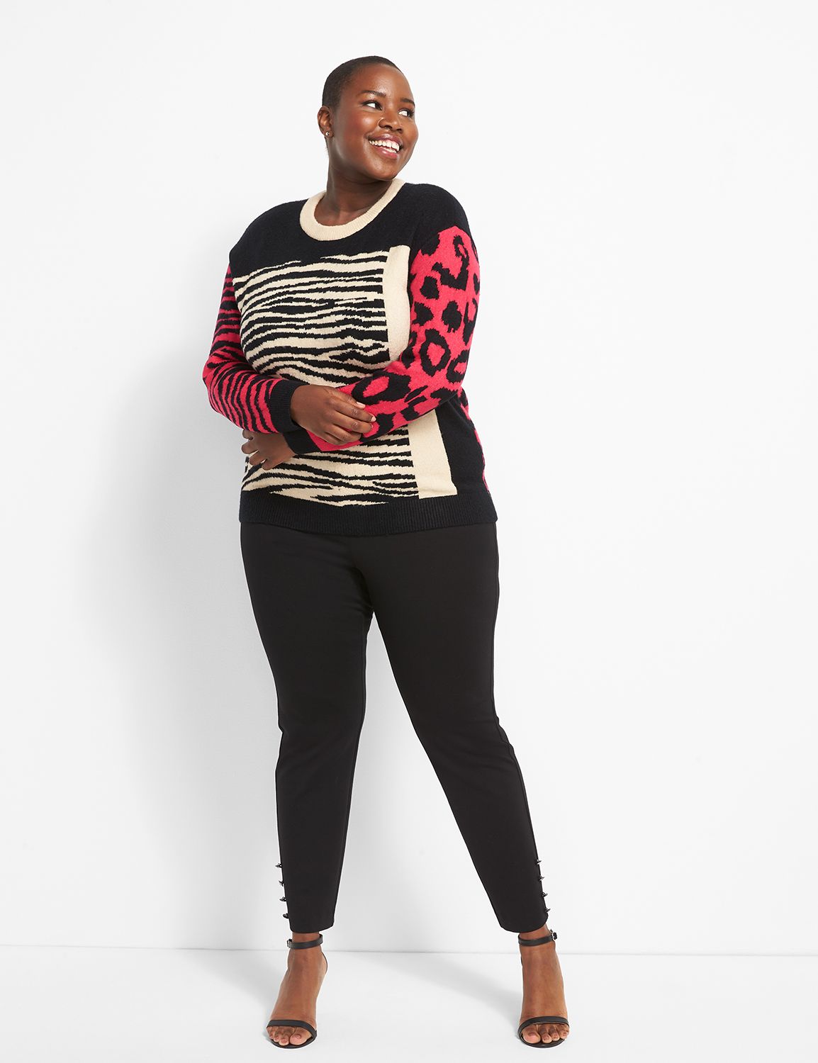 Animal-Print Jacquard Sweater Product Image 3