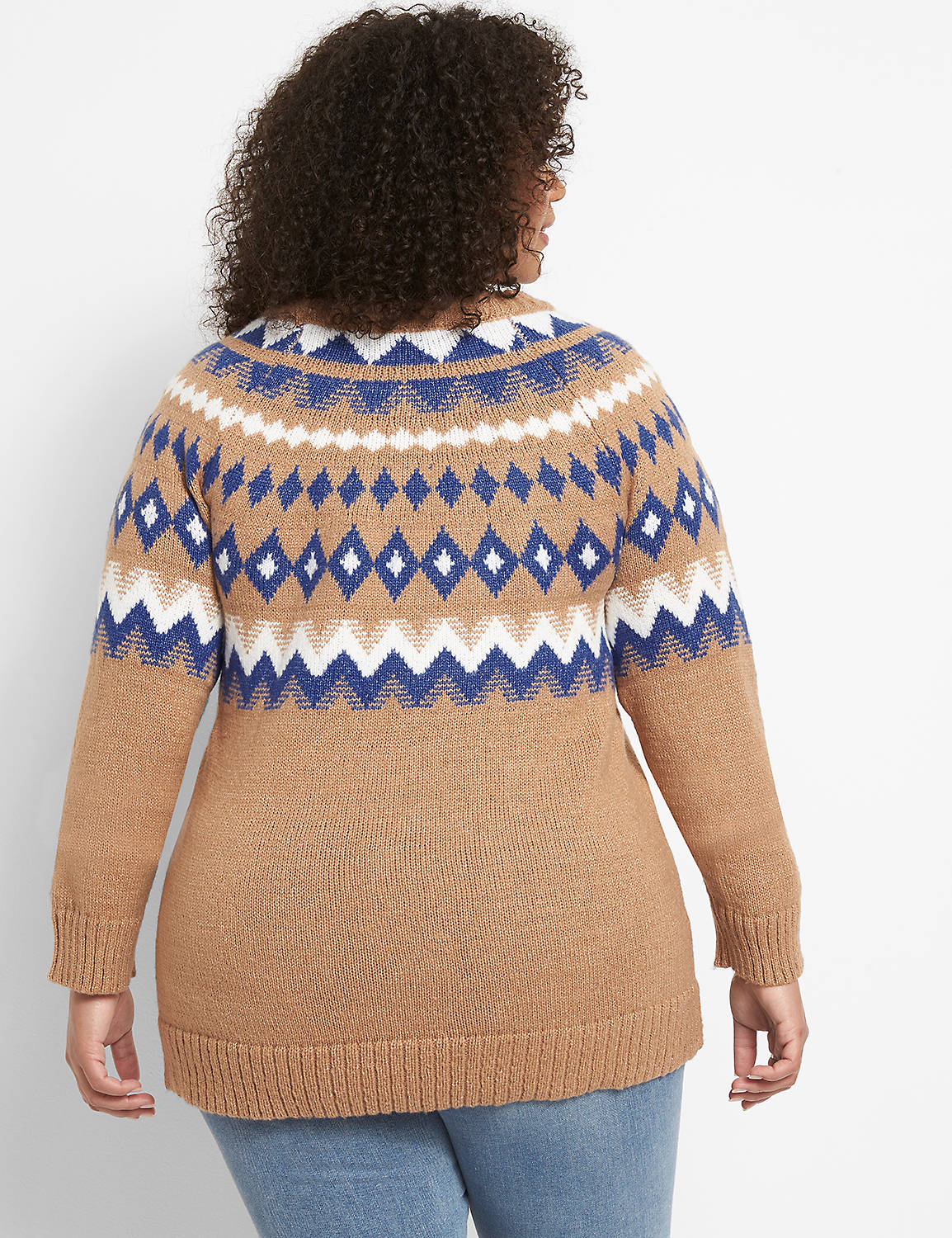 Raglan-Sleeve Fair Isle Sweater Product Image 2