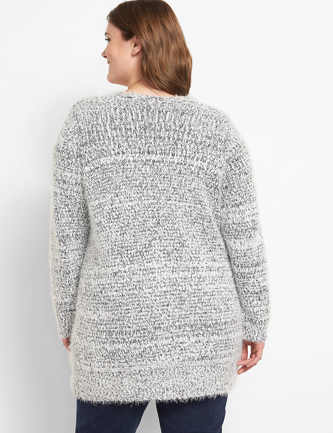 Open-Front Marled Cardigan Product Image 2