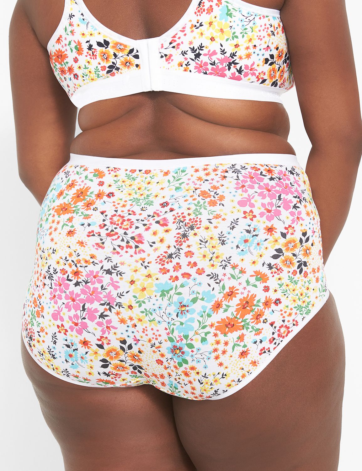 Cotton High Waist Brief Lace Trim S Product Image 2
