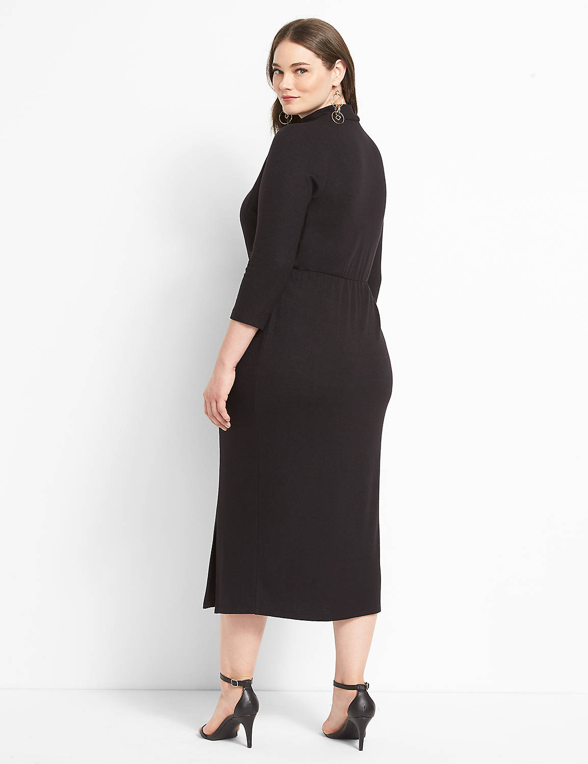 Mock-Neck Midi Dress With Cutout Detail Product Image 2