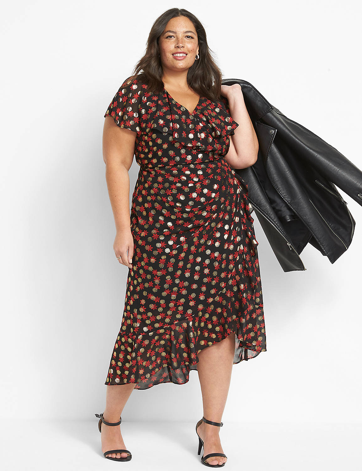 Surplice Fitted Midi Dress Product Image 1