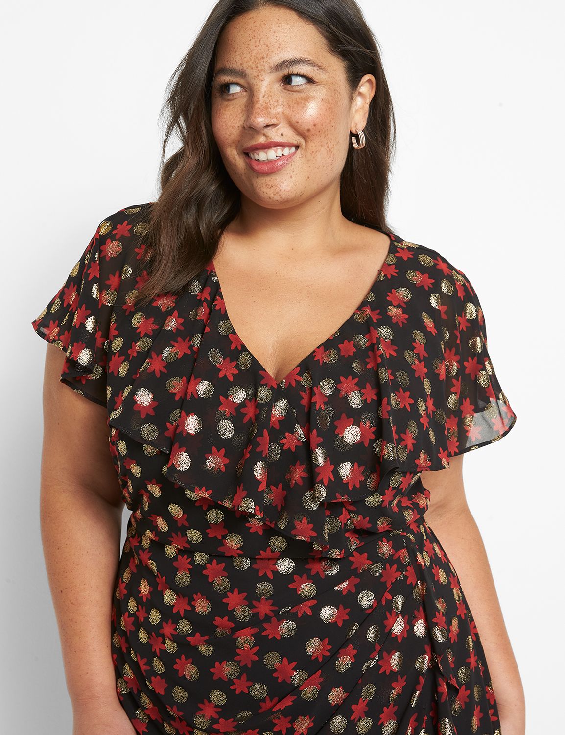 Surplice Fitted Midi Dress Product Image 3