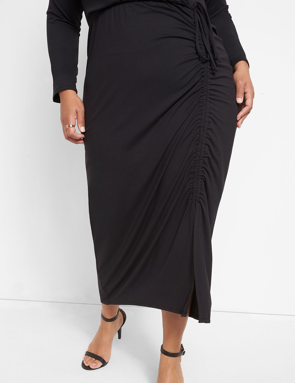 Side-Ruched Midi Dress