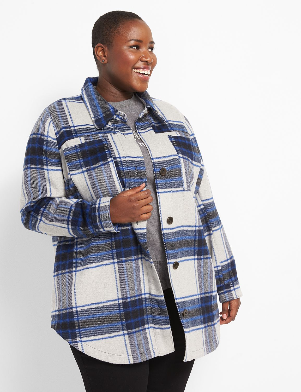 Plaid Long Shacket 1123767 Product Image 1