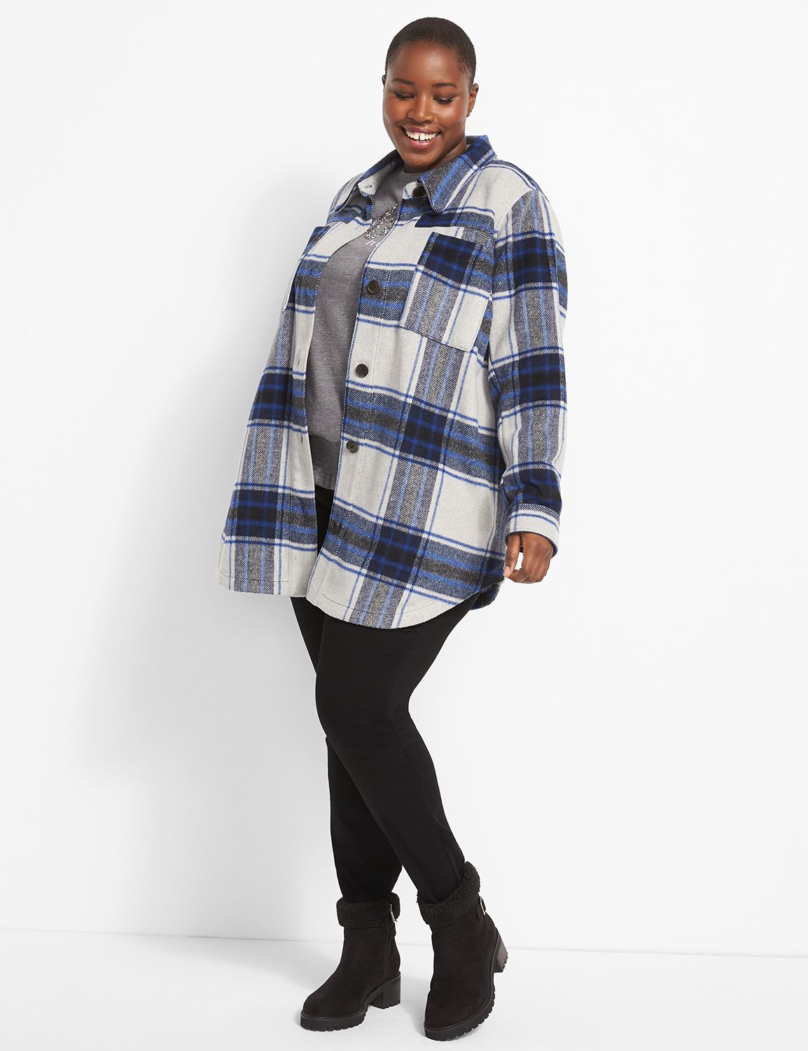 Plaid Long Shacket 1123767 Product Image 3