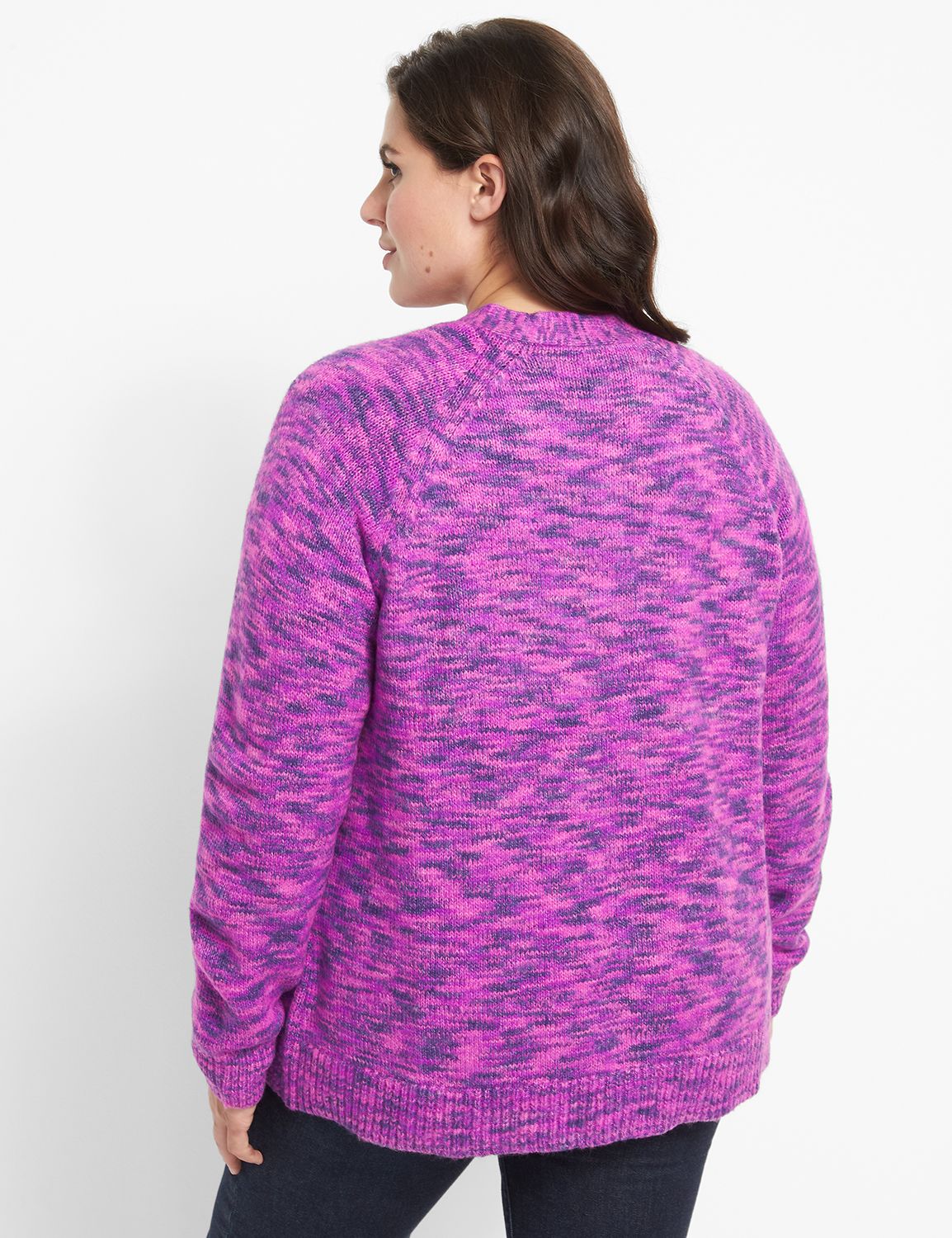 Raglan Sleeve Space Dye Sweater