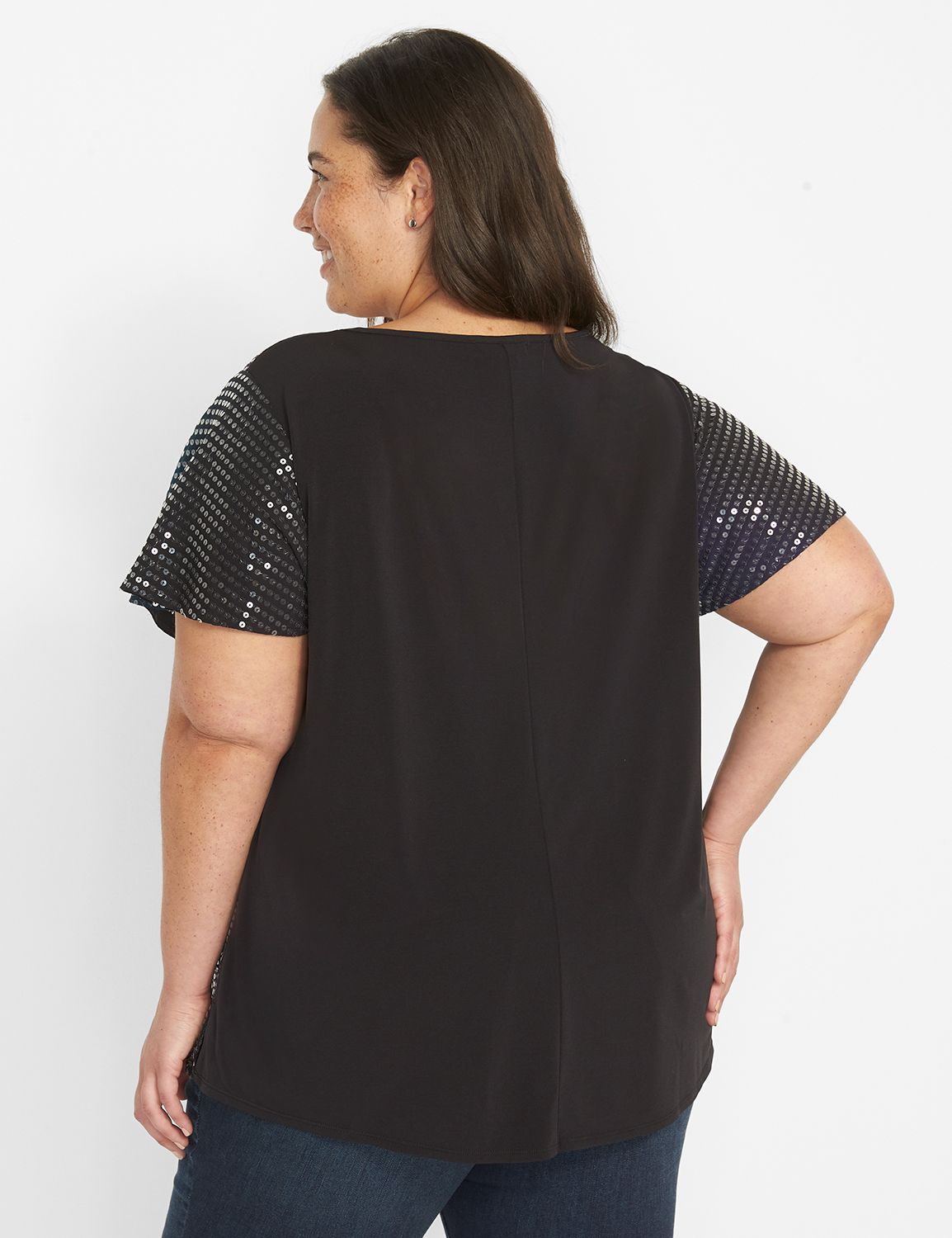 Flutter-Sleeve Sequin Top Product Image 2