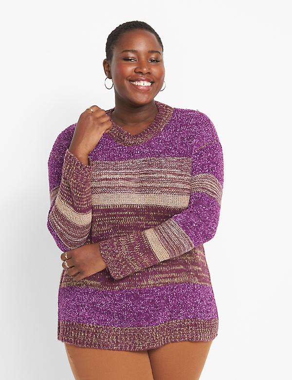 Crew-Neck Textured Sweater