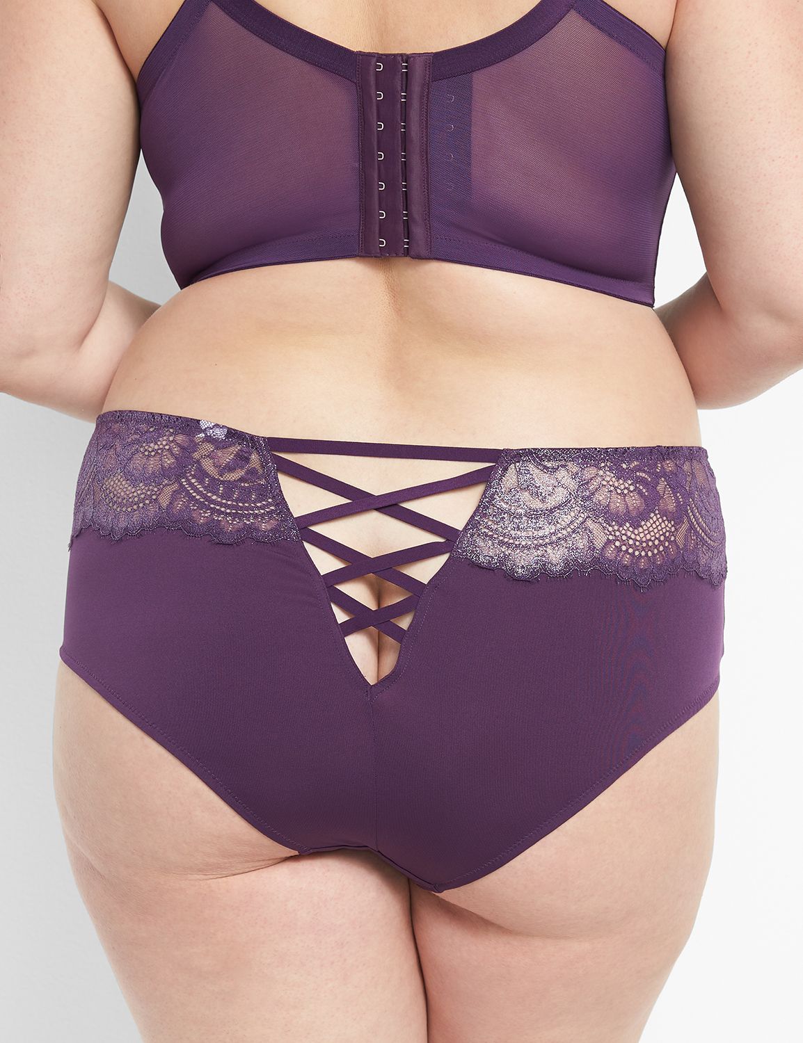 Strappy Back Lace Mid Waist Cheeky | LaneBryant