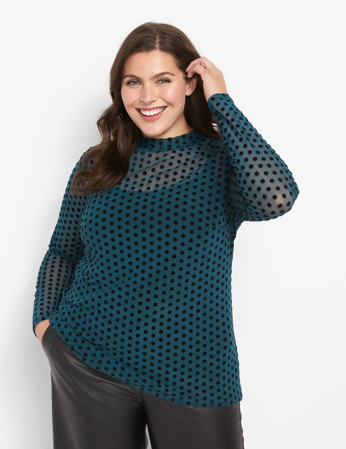 lane bryant polka dot shirt