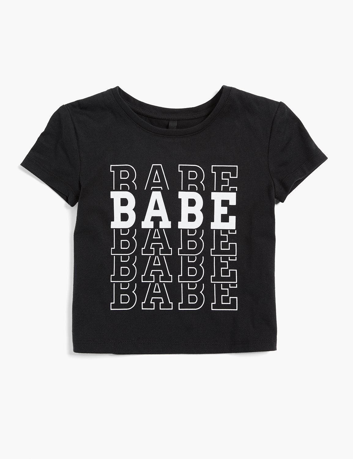 SS Crew Neck Straight Hem Tee Graphic: Repeat Babe 1124542:Ascena Black:2T Product Image 1