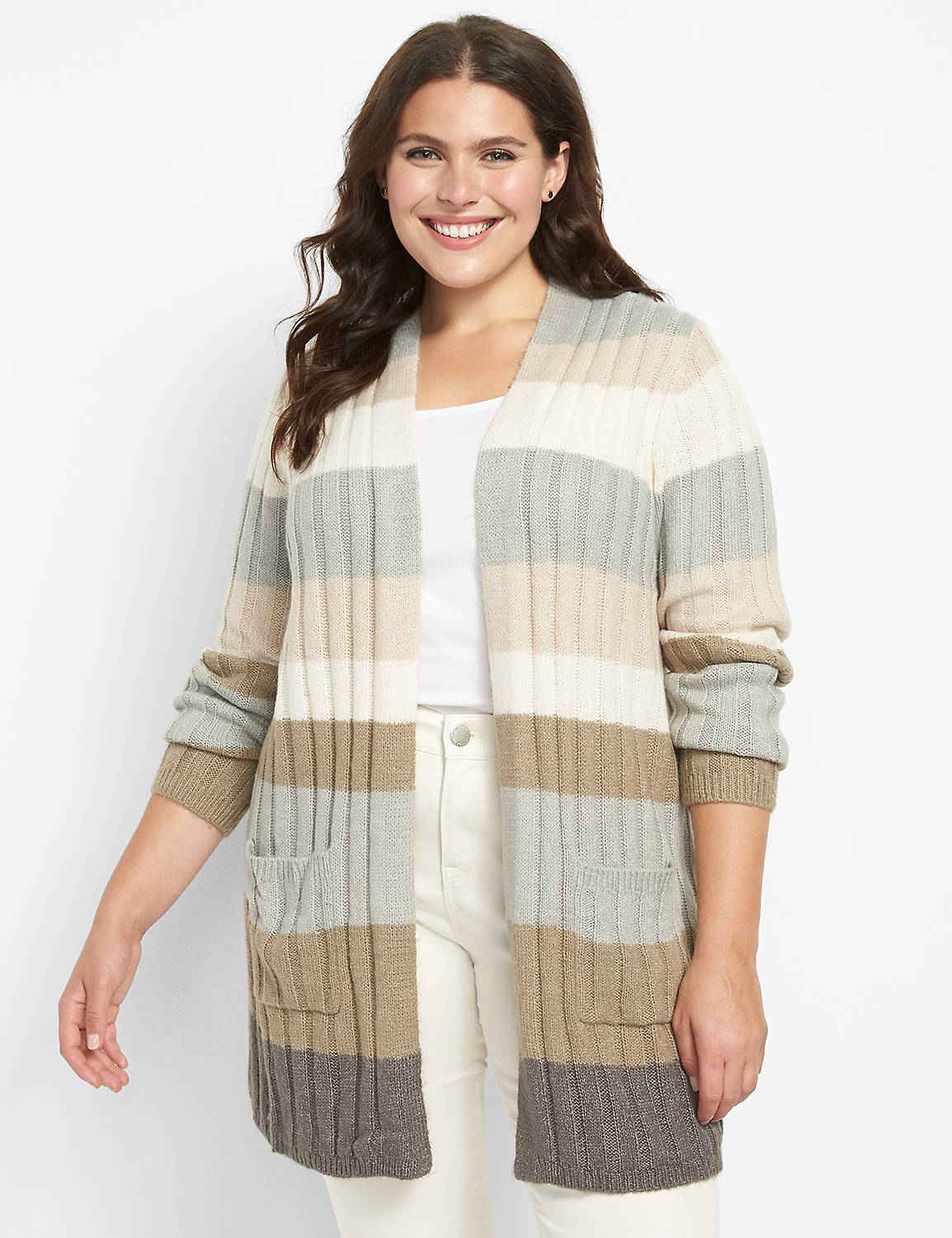 Open-Front Ribbed Duster Product Image 1