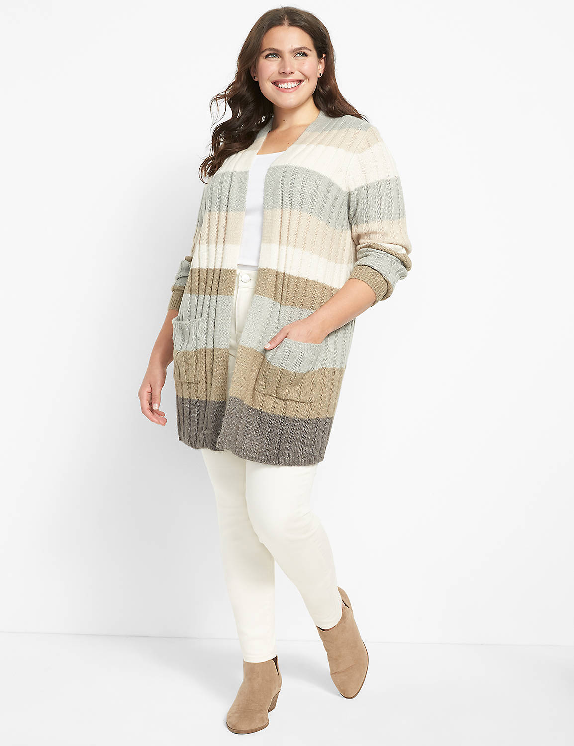 Open-Front Ribbed Duster Product Image 3