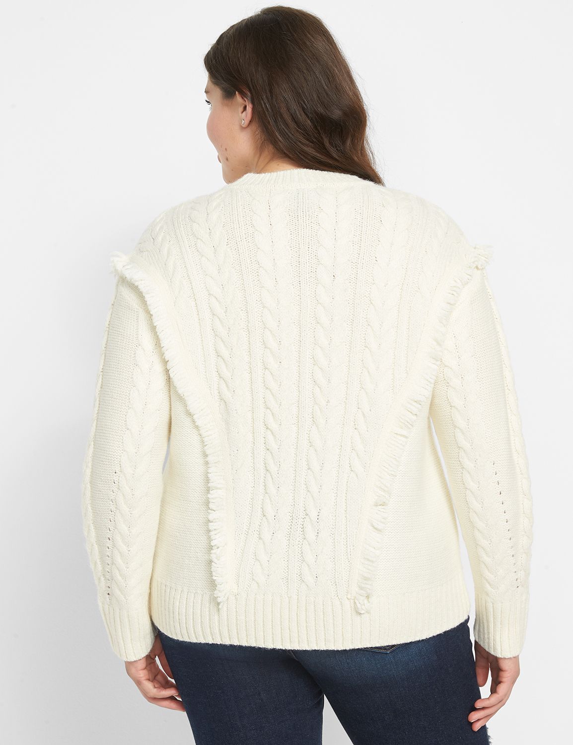 Crew-Neck Cable-Knit Sweater