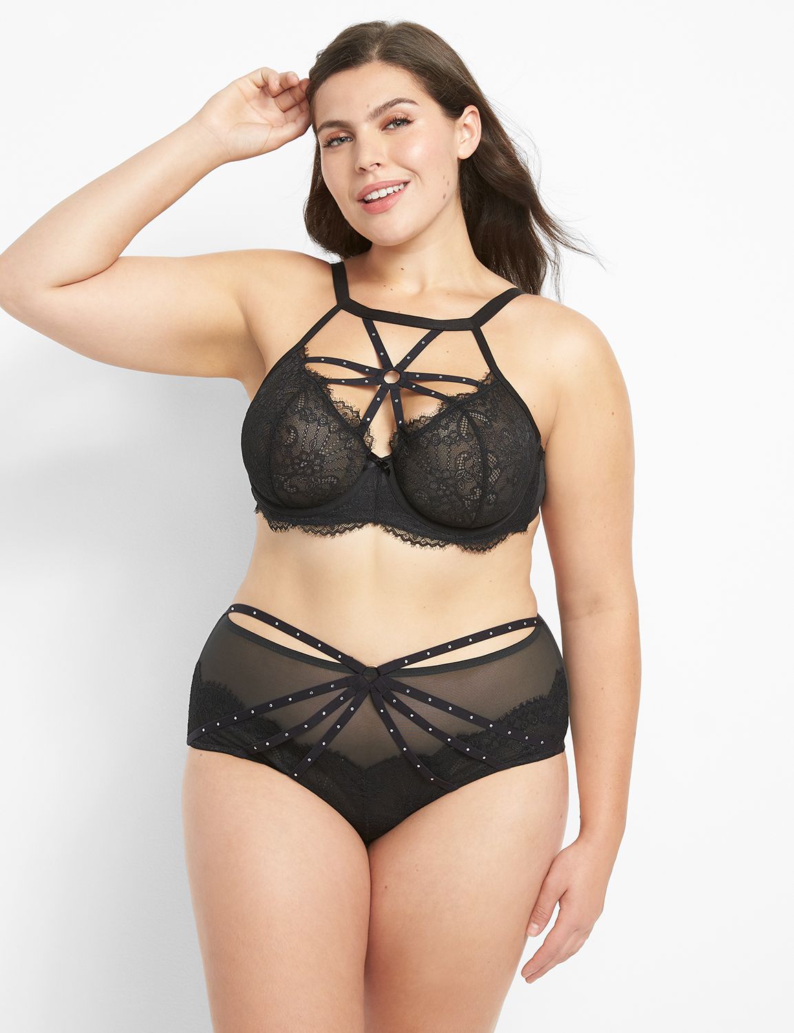 Embellished Strappy Unlined Balconette Bra