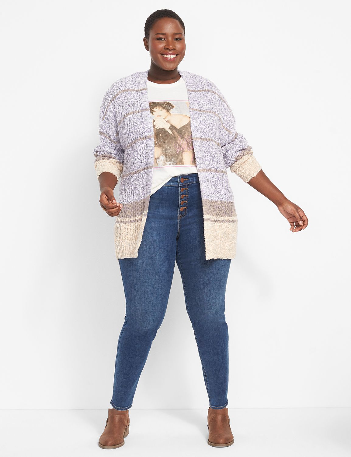 plus size multicolor cardigan