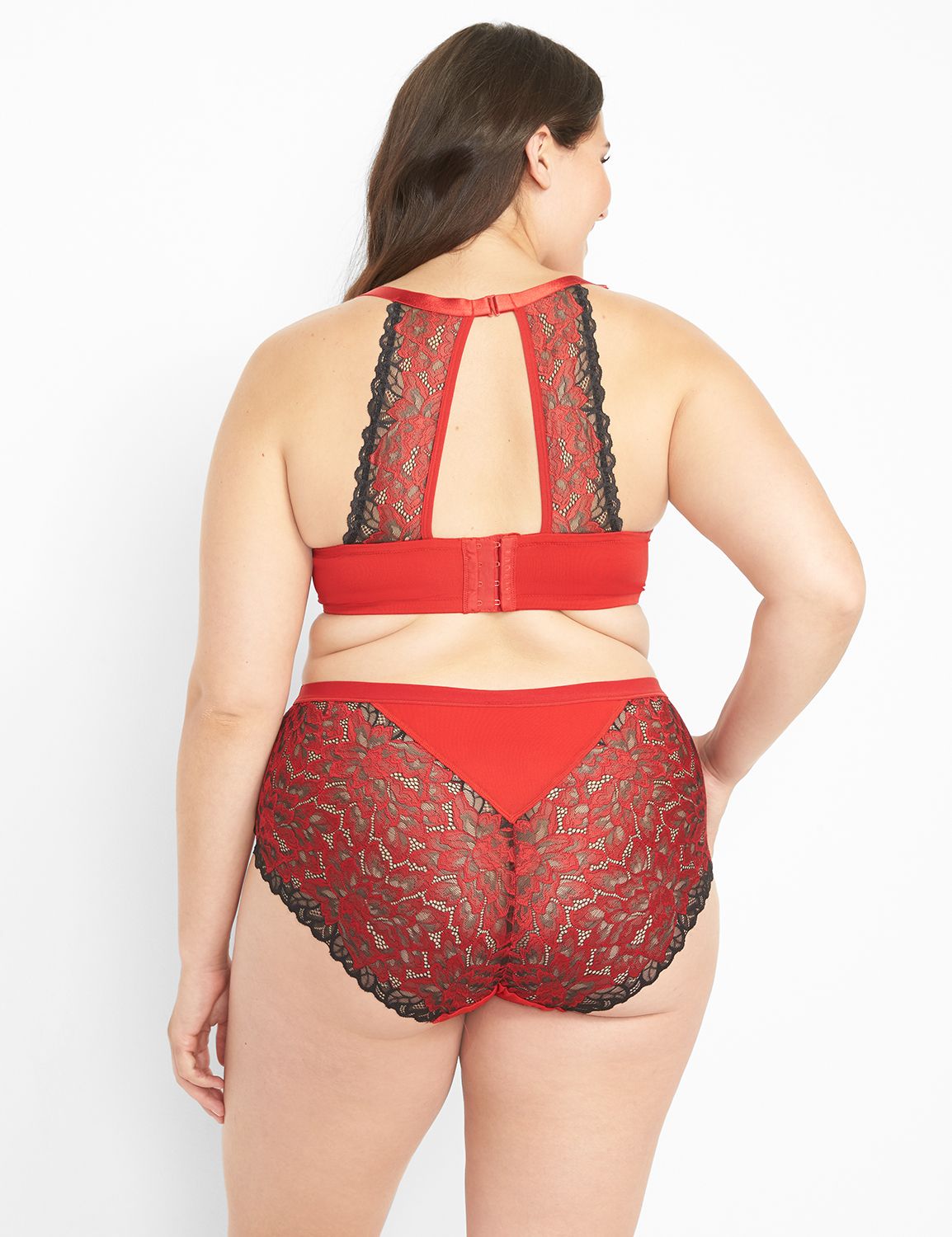 Smooth Balconette Layered Lace Back Solid 1122820-S:PANTONE Haute Red:34F Product Image 2