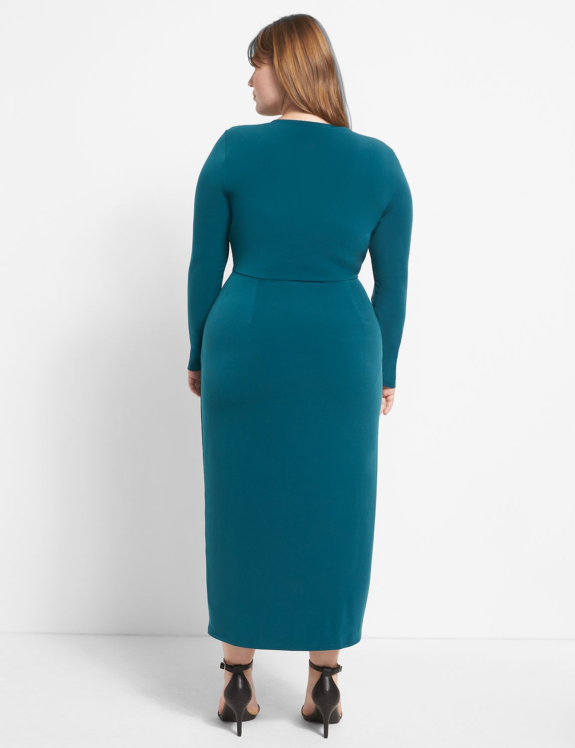 Lace sheath dress with cut at the waist